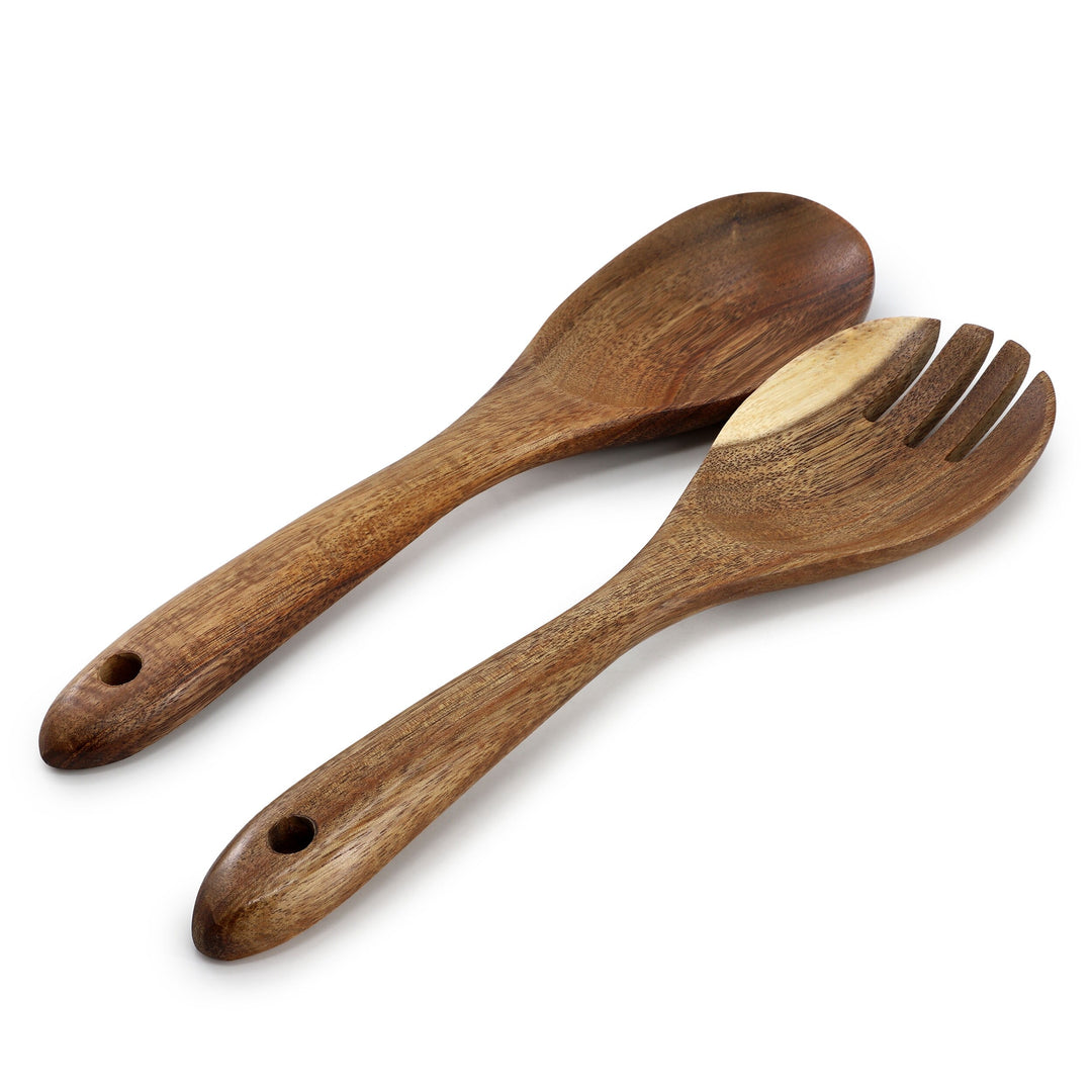 6 Piece Acacia Wood Cooking Utensil Set for Nonstick Cookware
