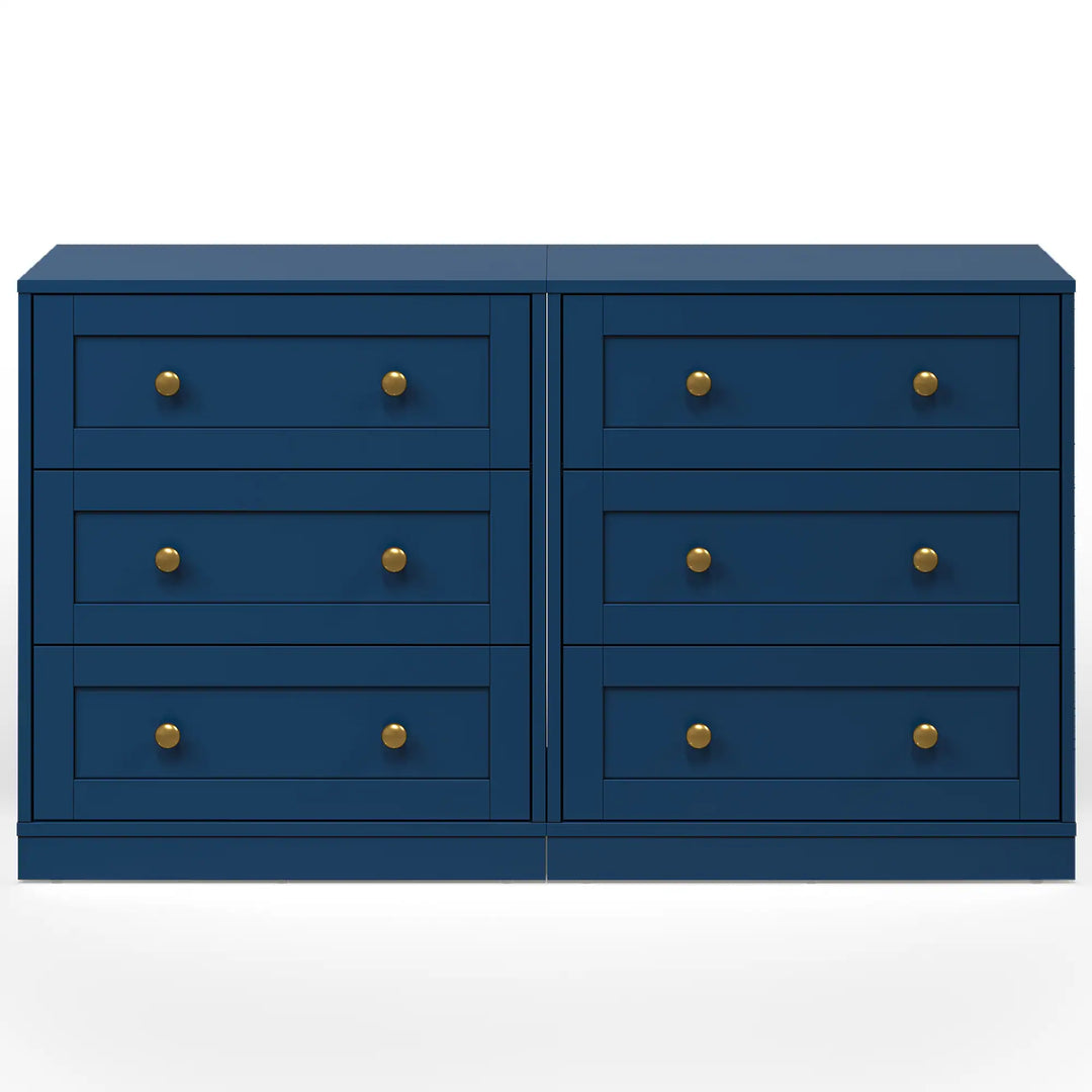 Set of 2 Modern Nightstands with 3 Drawers