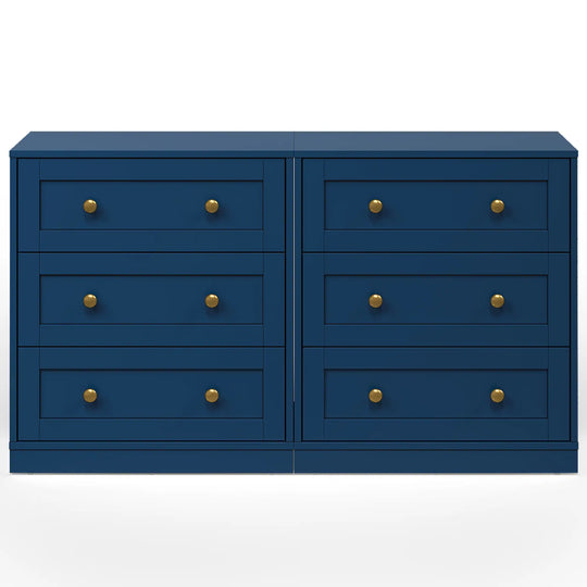 Set of 2 Modern Nightstands with 3 Drawers
