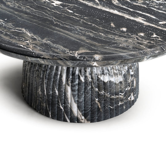 Maddox Single round Coffee Table Stone Marble Effect