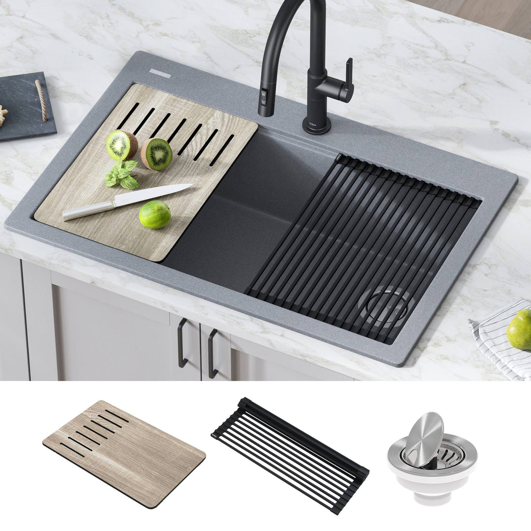 Bellucci Workstation Topmount Drop-In Granite Kitchen Sink