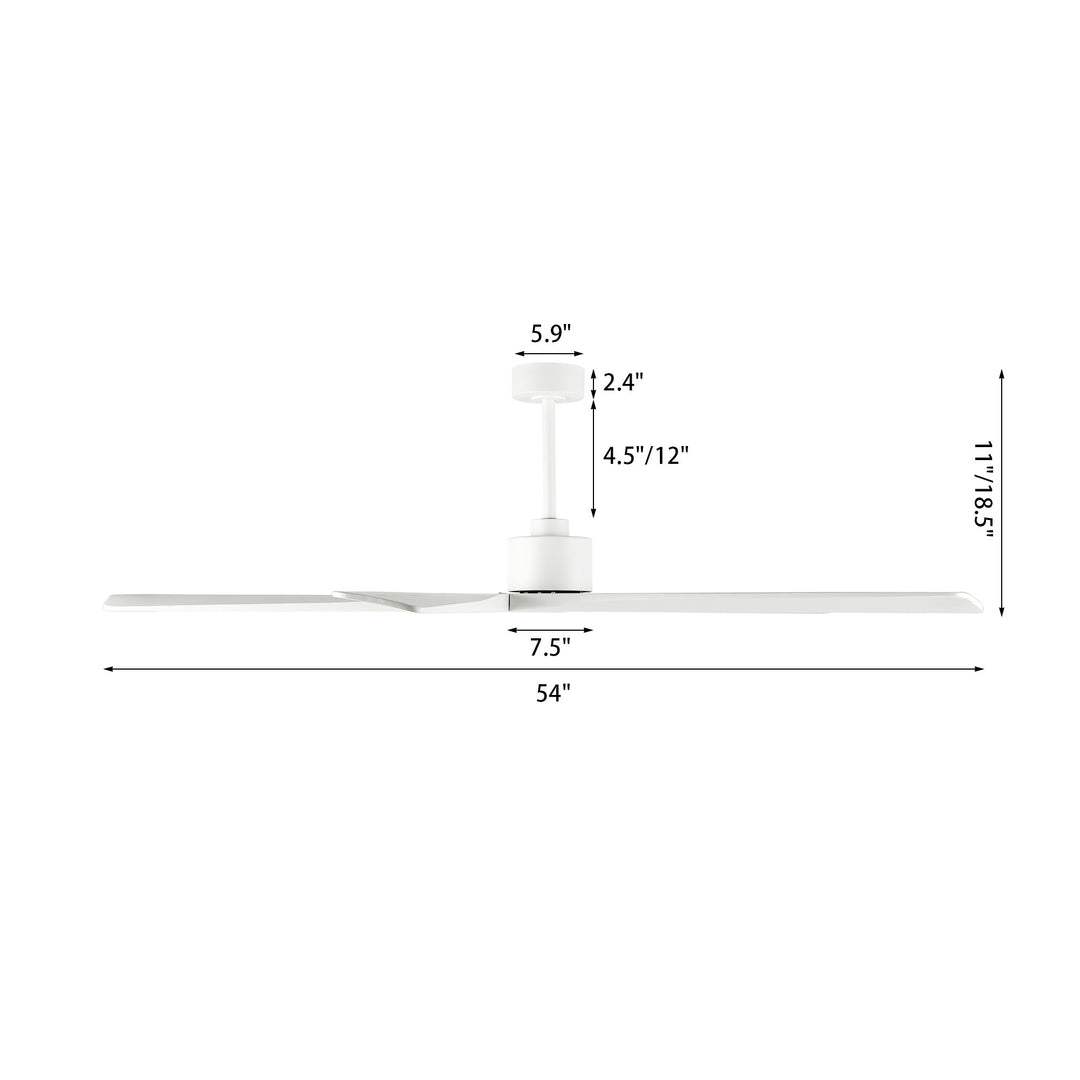 54 Inch DC Motor Indoor Ceiling Fan without Lights