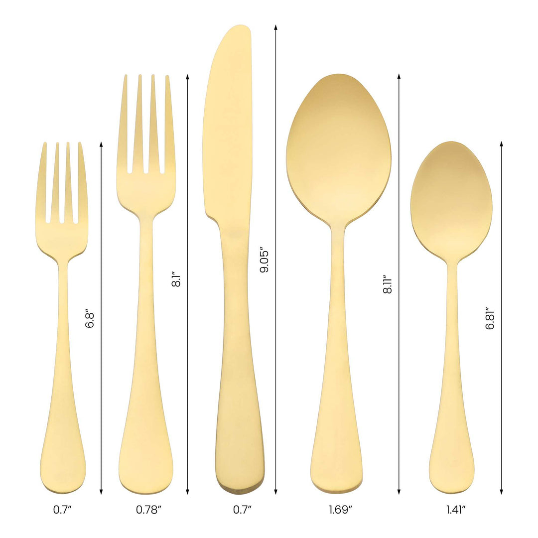 20 PCS Silverware Set, Stainless Steel Flatware, Mirror Polished Cutlery Set, Serving Utensils Set for Kitchen Dining - 20 PCS