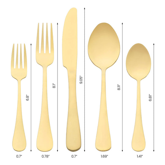20 PCS Silverware Set, Stainless Steel Flatware, Mirror Polished Cutlery Set, Serving Utensils Set for Kitchen Dining - 20 PCS