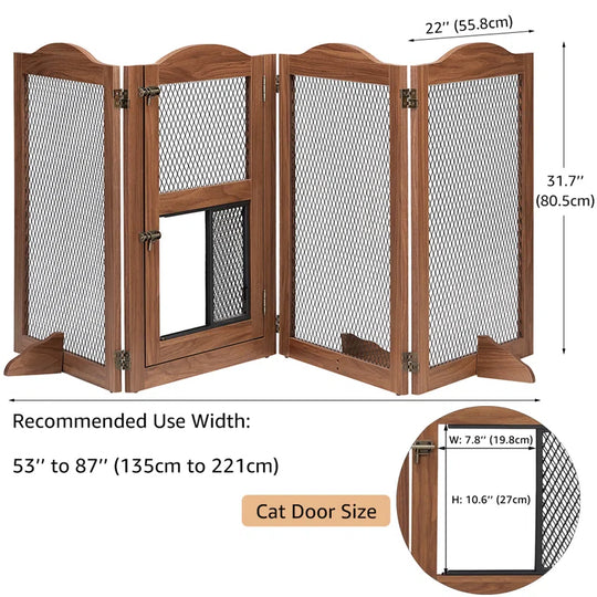 Clarica Wood Free Standing Pet Gate with Door
