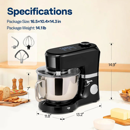 6 Qt. 11-Speed Electric Stand Mixer with Fermentation,Mixer,Beater, Bread Hook, Whisk