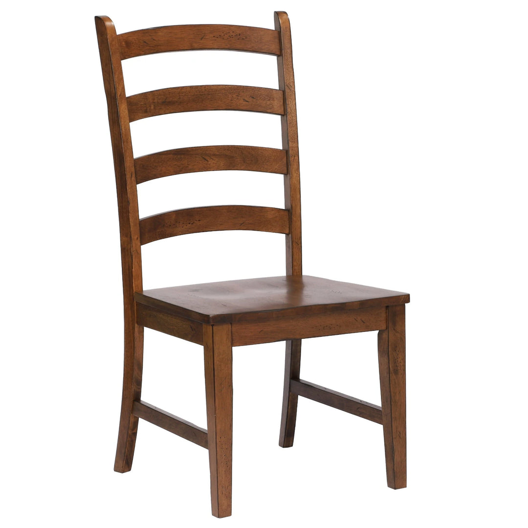 Extendable Dining Table Set for 12 - 9 Piece Rectangular Table & Chair Set - Amish Brown Finish