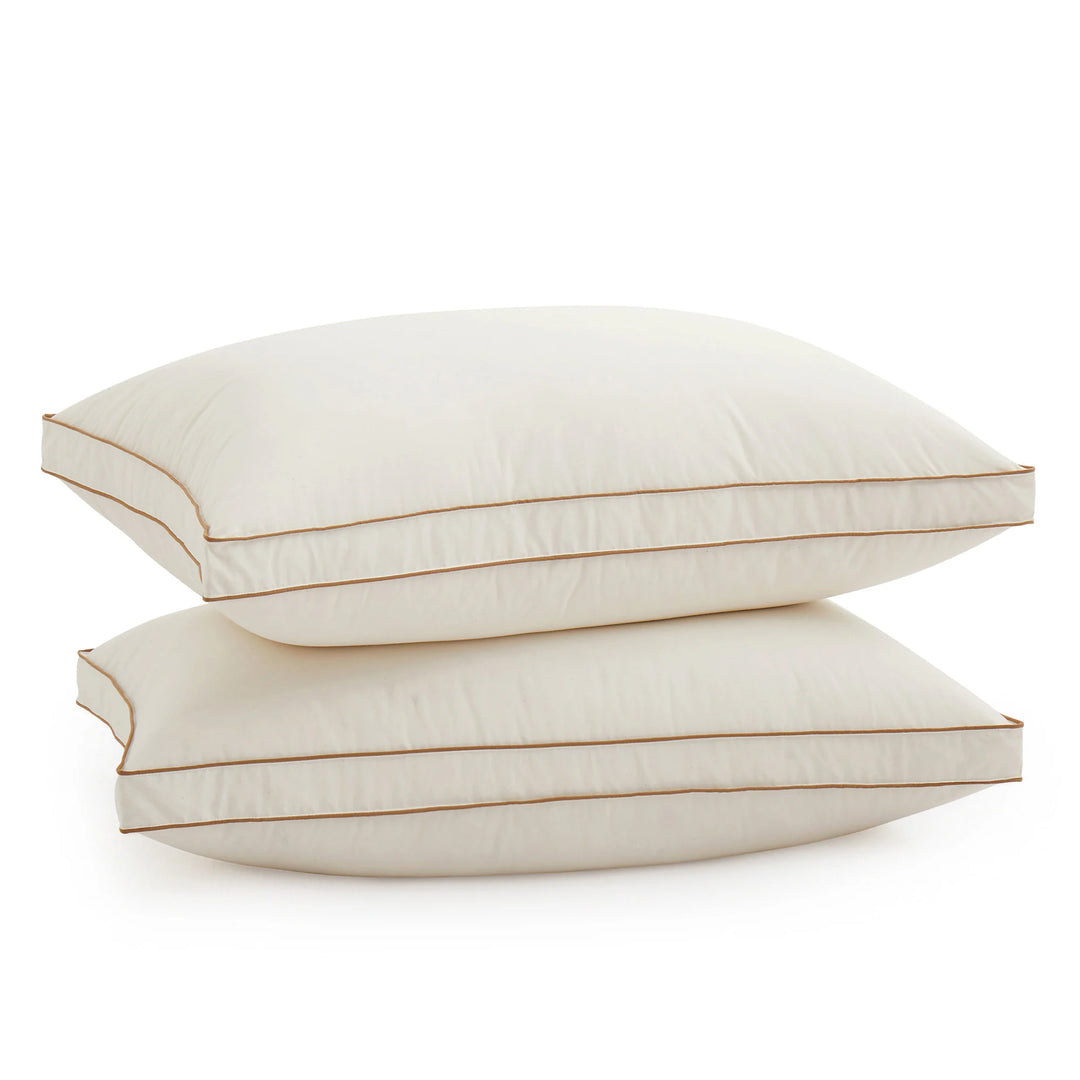 Set of 2 100% Organic Cotton down Feather Pillow-In-A-Pillow Design Bed Pillow