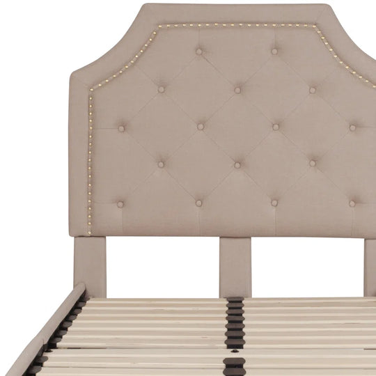 Aluino Arched Button Tufted Upholstered Platform Bed Frame - No Box Spring Required