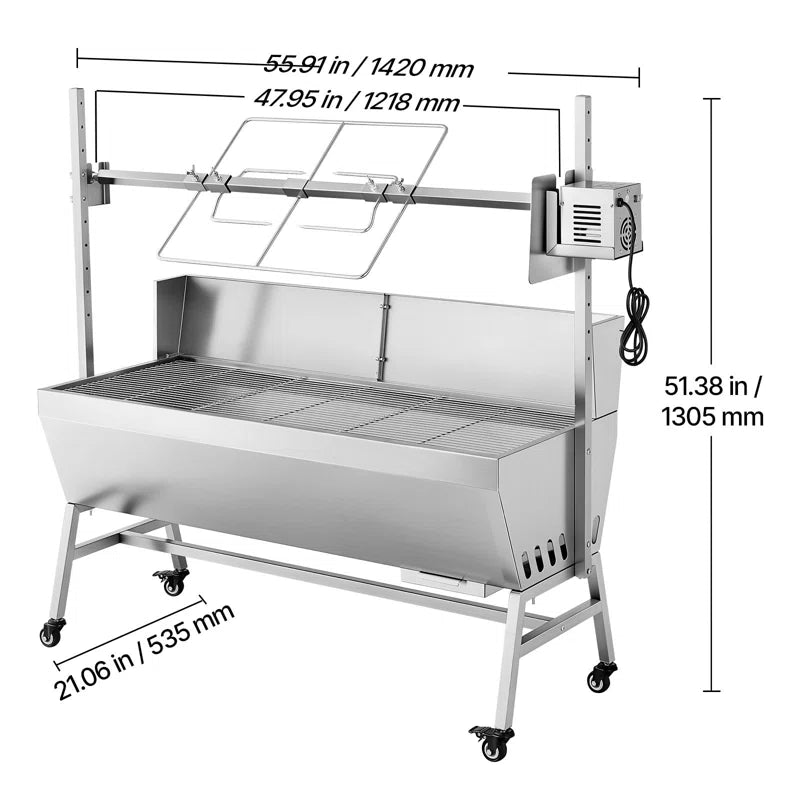 Single Burner Freestanding Wood Burning Gas Grill