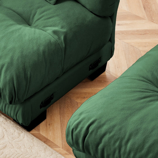 Luxury Chenille Modular Upholstered Sectional Sofa Couch with Convertible Ottoman