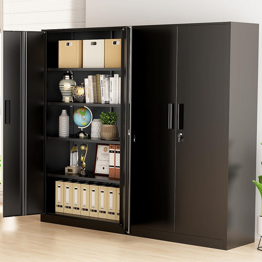 71'' H Metal Garage Storage Work Cabinet with Locking Doors and Adjustable Shelves