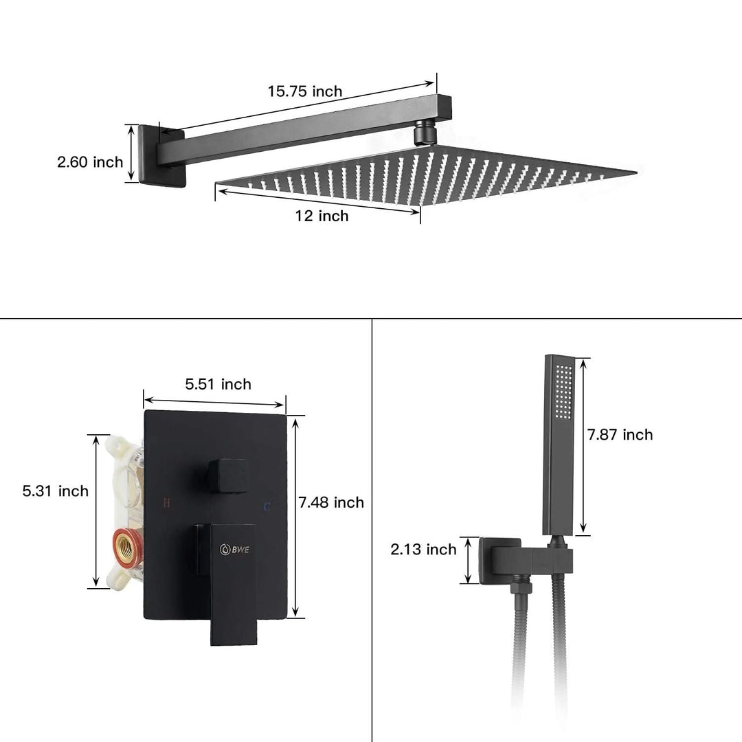 Rain Shower Faucet System Head Oil Rubbed Bronze with 10 Inch