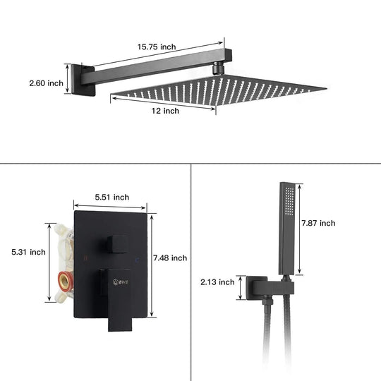 Rain Shower Faucet System Head Oil Rubbed Bronze with 10 Inch
