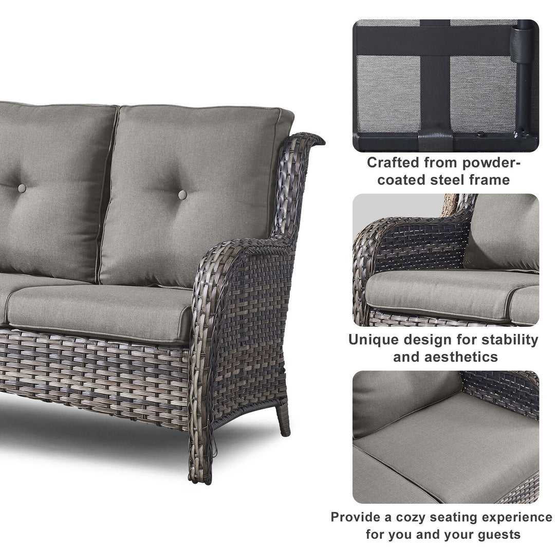 4-Piece Outdoor Sofa Patio Chair with Coffee Table