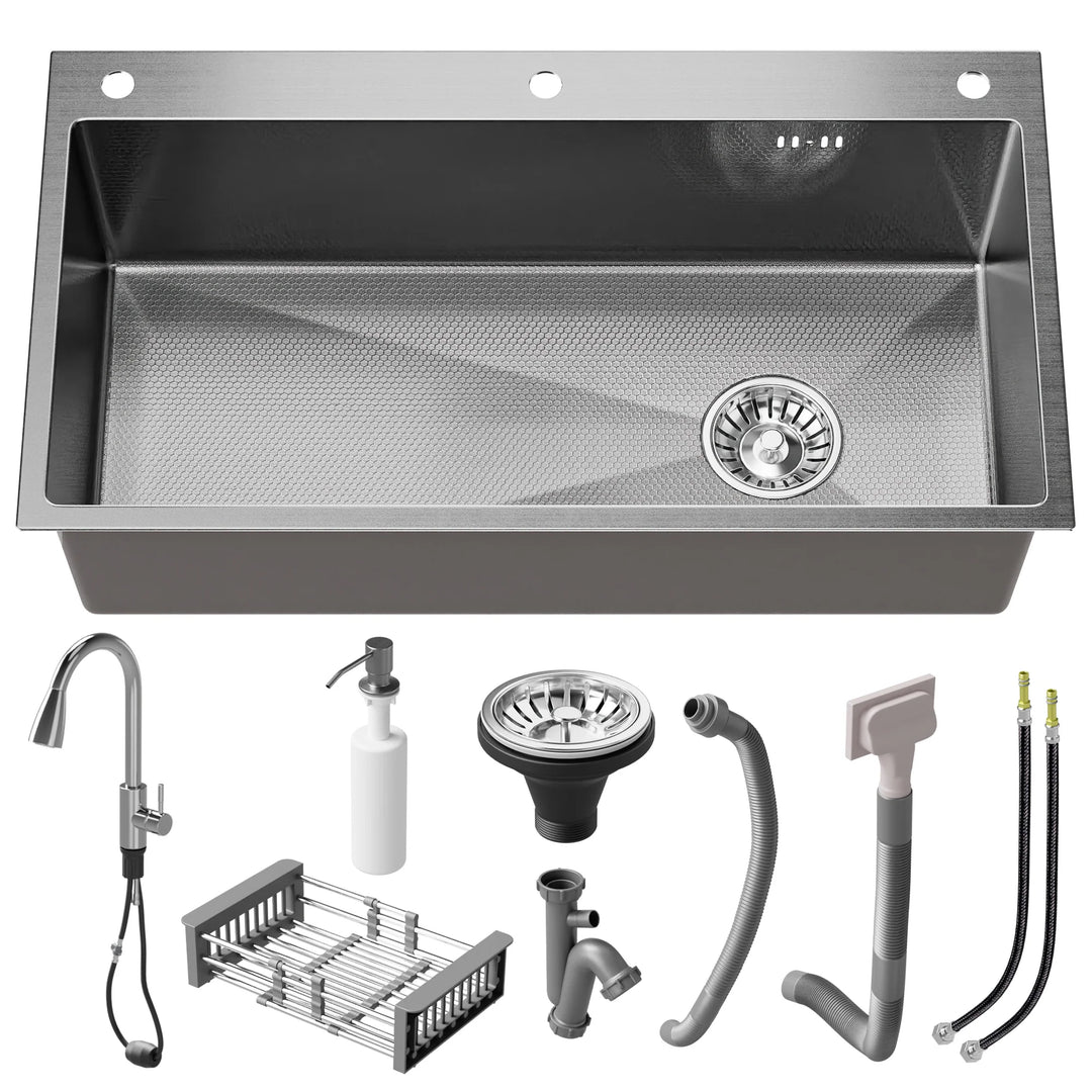 Drop-In/Undermount Single Bowl Stainless Steel Kitchen Sink