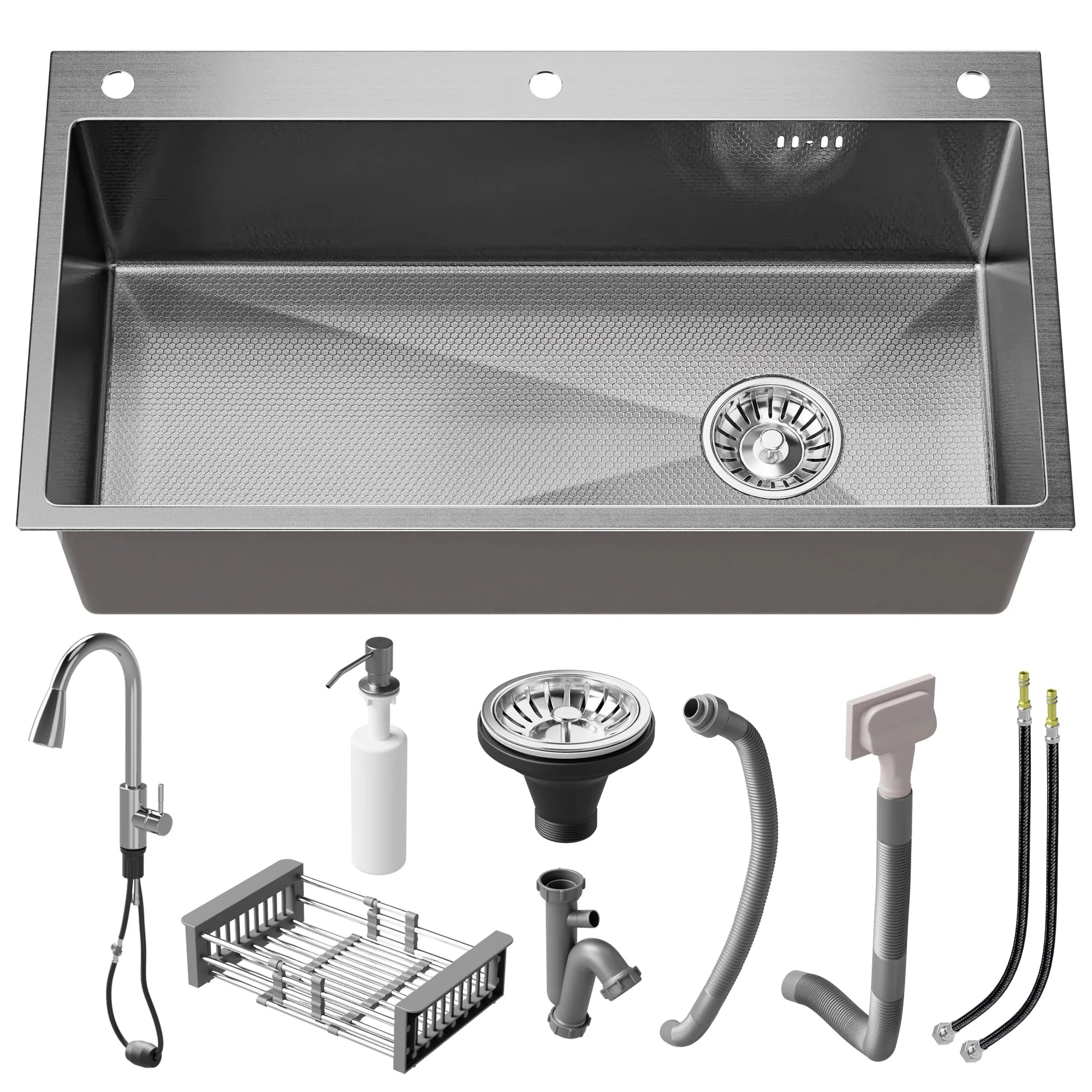 Drop-In/Undermount Single Bowl Stainless Steel Kitchen Sink