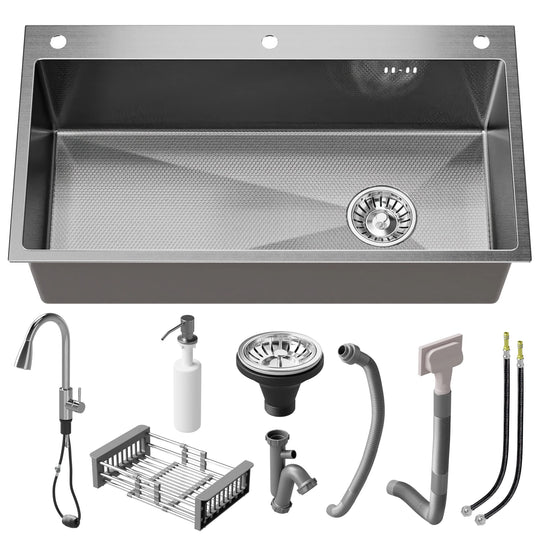 Drop-In/Undermount Single Bowl Stainless Steel Kitchen Sink
