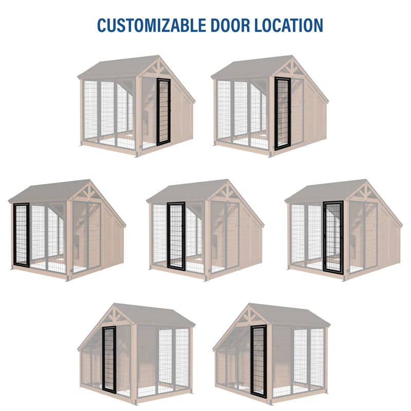 Waggin' Retreat Cedar Wood Outdoor Dog Kennel with Galvanized Steel Roof and Easy-Access Feeding Door