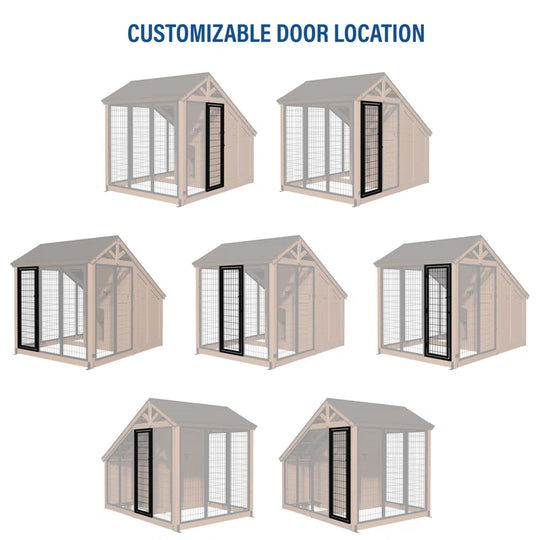 Waggin' Retreat Cedar Wood Outdoor Dog Kennel with Galvanized Steel Roof and Easy-Access Feeding Door