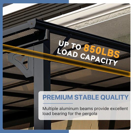 14 Ft. W X 10 Ft. D Aluminum Pergola with Canopy