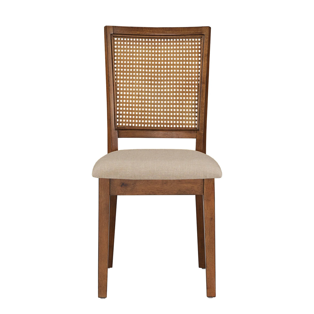Eleanor Beige Linen Rattan Dining Chairs (Set of 2) by  Classic