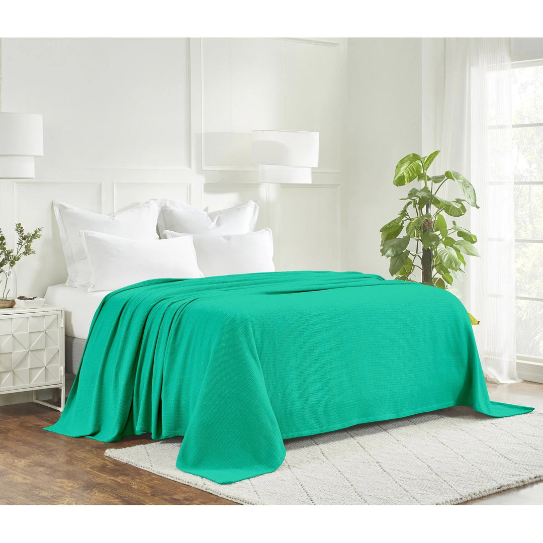Waffle Weave Honeycomb Knit Soft Cotton Blanket