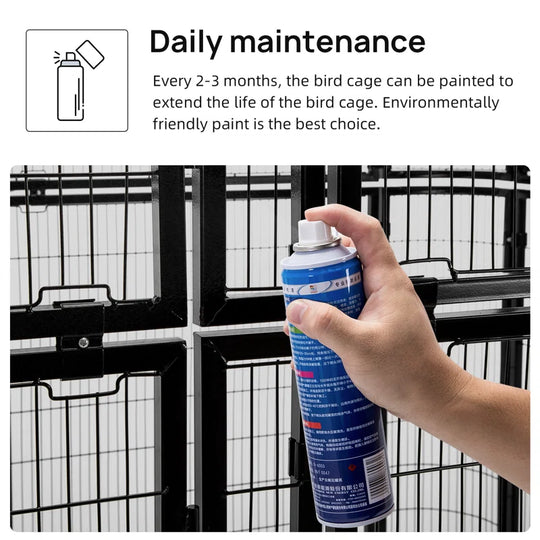 Corwynn 81.6'' Iron Flat Top Floor Bird Cage with Stand