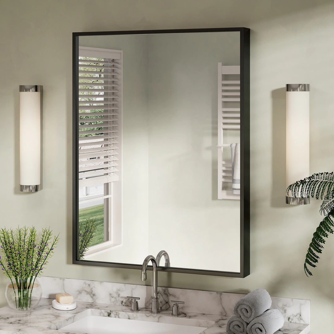 Modern Metal Framed French Cleat Mounted Wall Bathroom Vanity Mirror