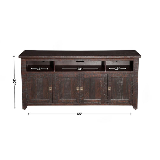 Nantucket 65-Inch Wide Solid Wood TV Stand with Storage