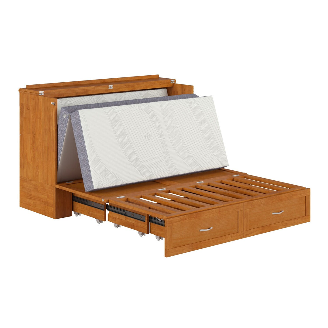 Hamilton Murphy Bed Chest with Mattress and Storage Drawer