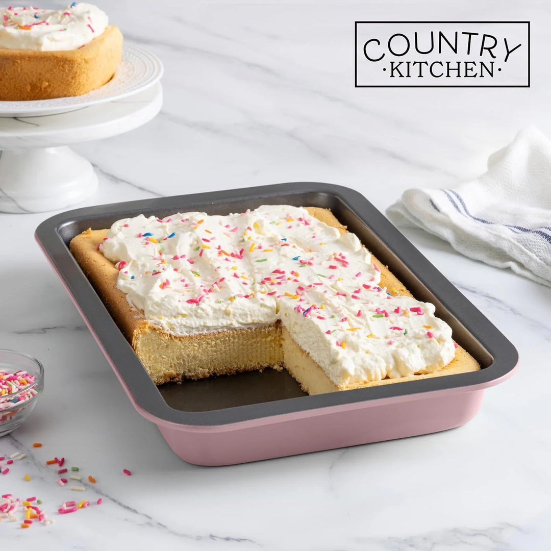Baking Pans Set 10 Piece Non-Stick Cake Pans with Carry Lids for Storage & Travel, Perfect for Parties Stackable