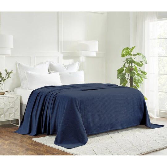 Waffle Weave Honeycomb Knit Soft Cotton Blanket