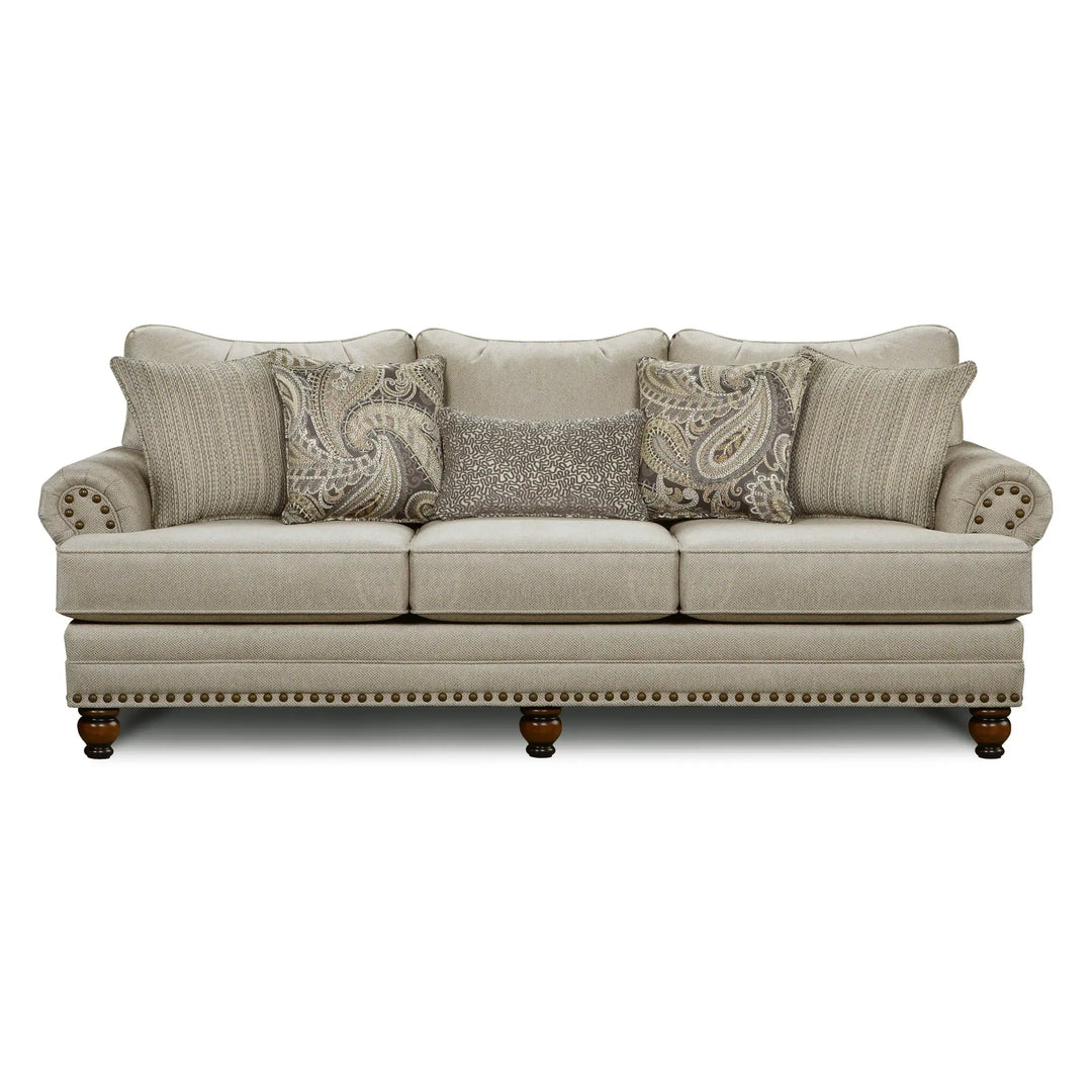 Carys Doe Nailhead Stationary Sofa