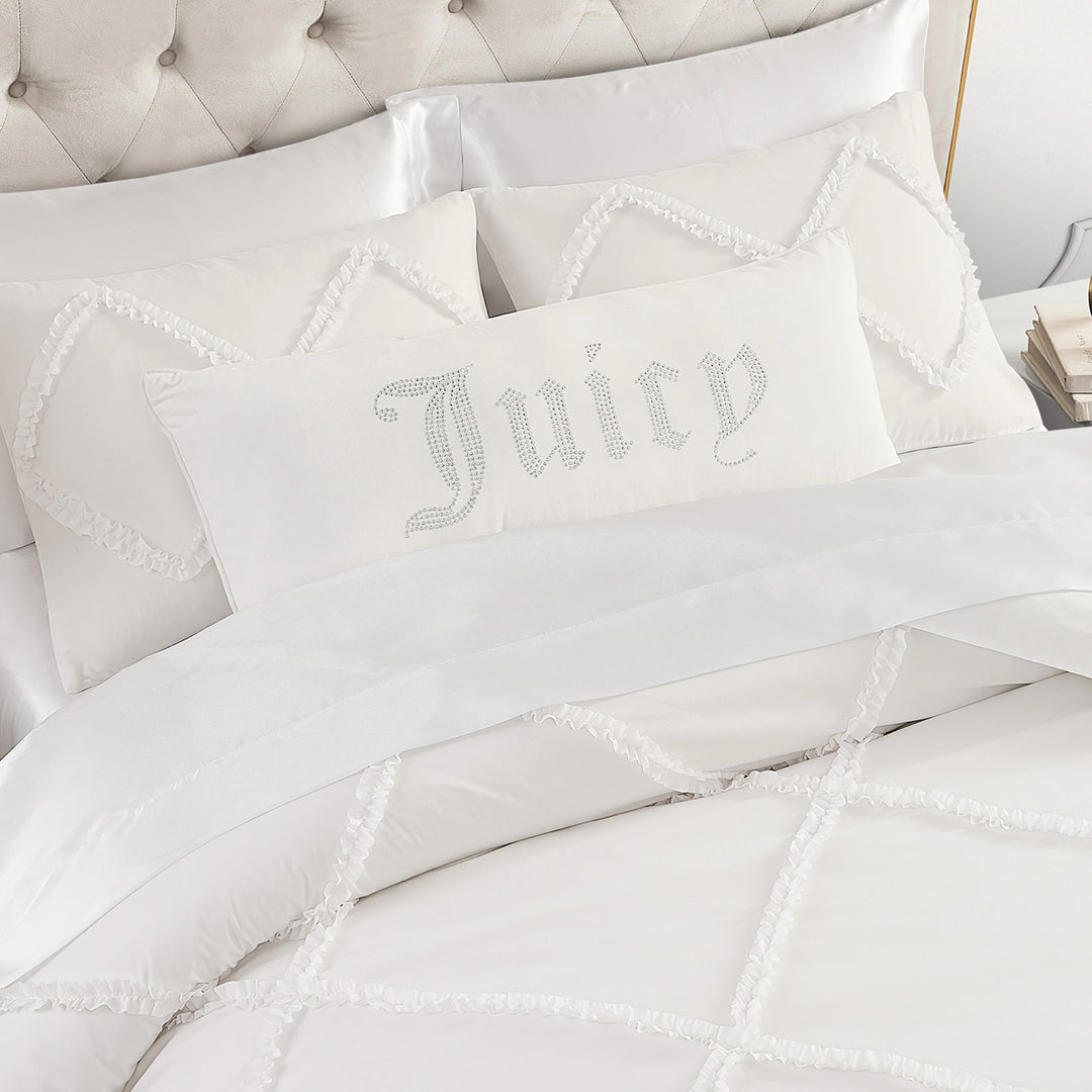 Silver Rhinestone Pillow 16" X 36"