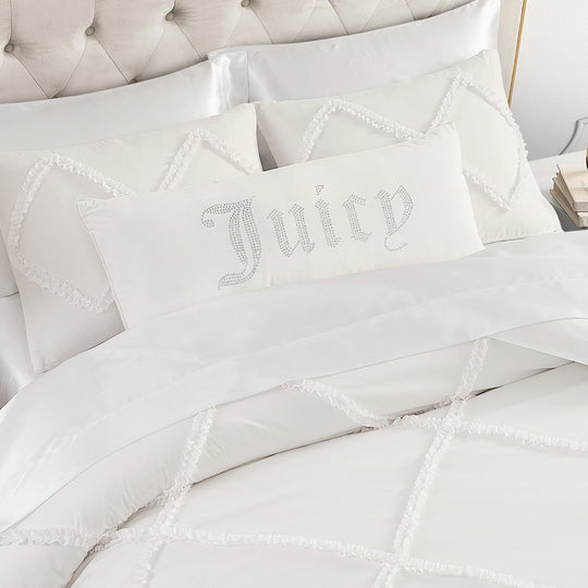 Silver Rhinestone Pillow 16" X 36"