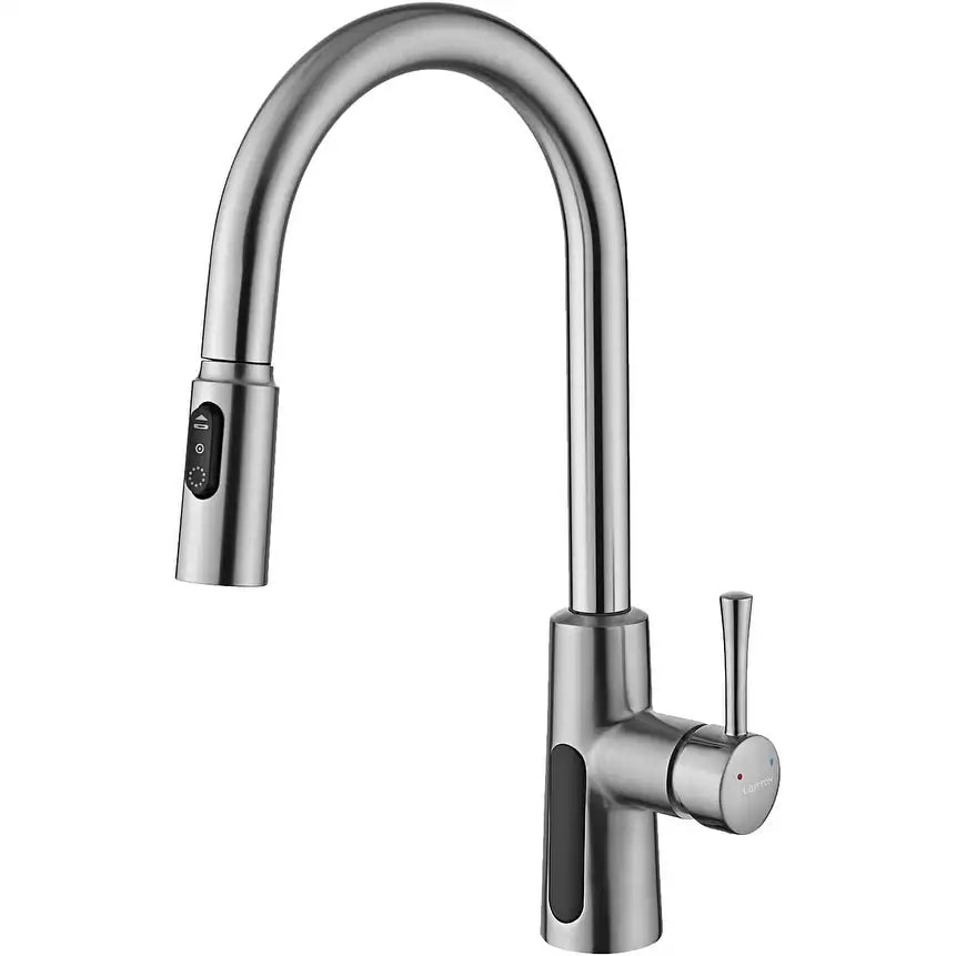 Pull-Down Kitchen Faucet with Temperature Display in Fahrenheit, 3 Water Outlet Modes, Faucet for Kitchen Sink, KF2501