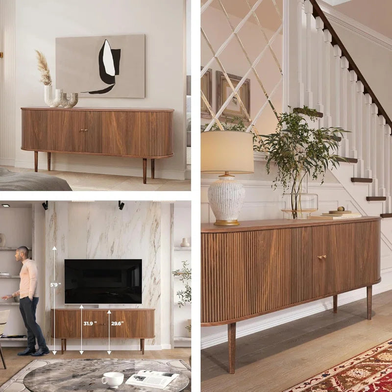 Sideboard Cabinet with Doors and Shelves - Cabinet for Living Room, Bedroom, Entryway and Office Credenza. Kitchen Buffet, Modern Media Console Table with Storage