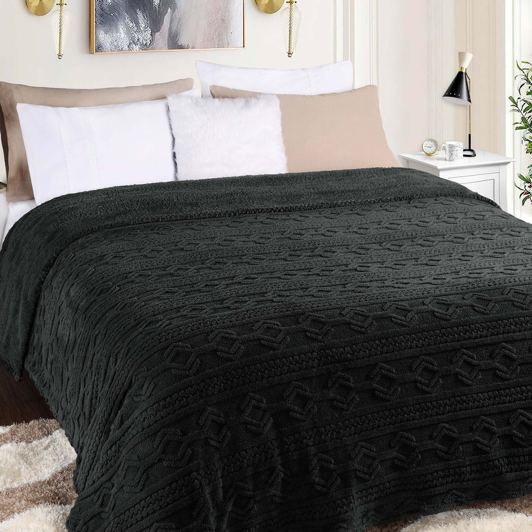 Arctic Boho Jacquard Plush Fluffy Fleece Blanket