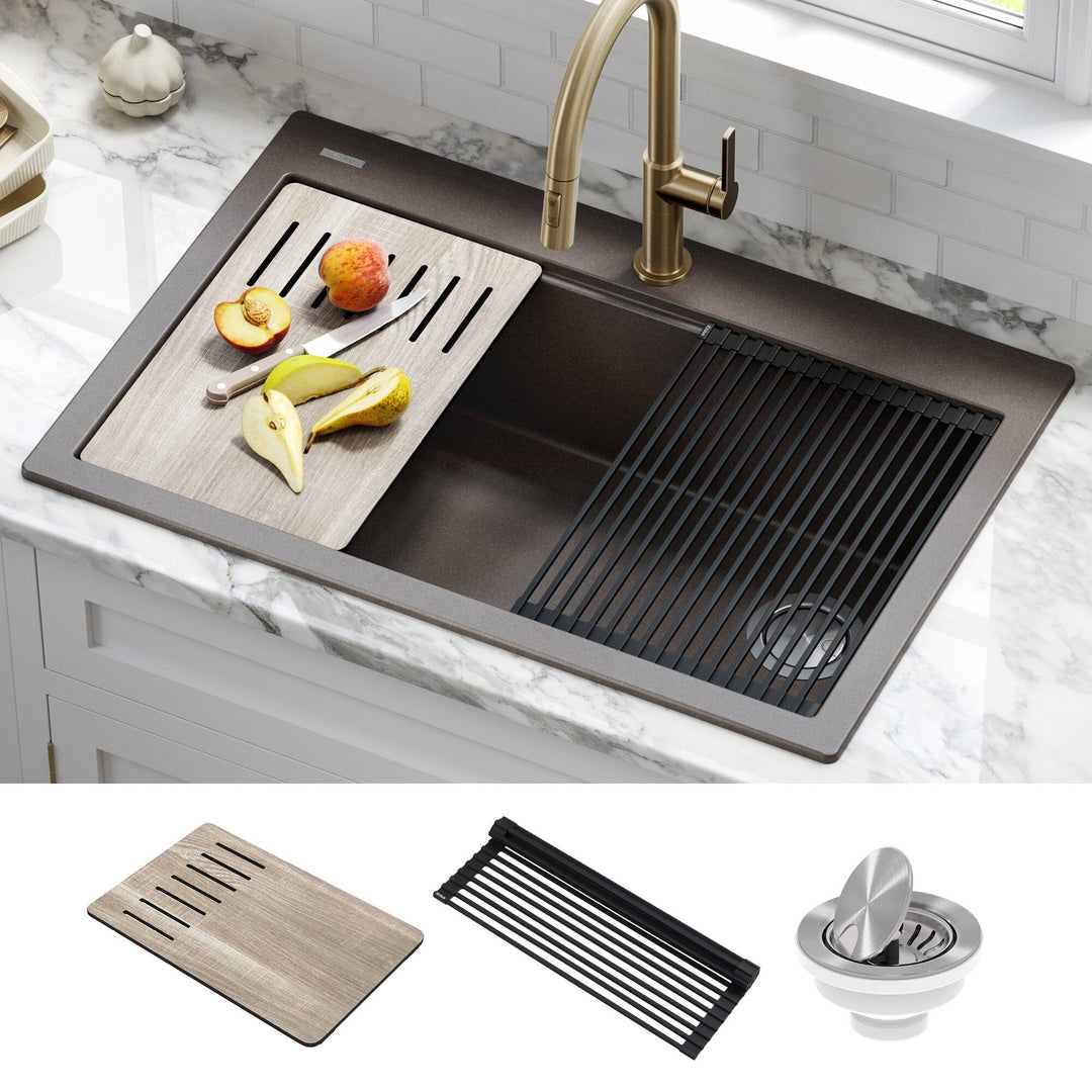 Bellucci Workstation Topmount Drop-In Granite Kitchen Sink