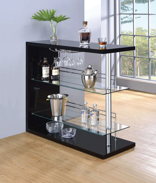 Kwesi Rectangular 2-Shelf Bar Unit - Only Bar Included