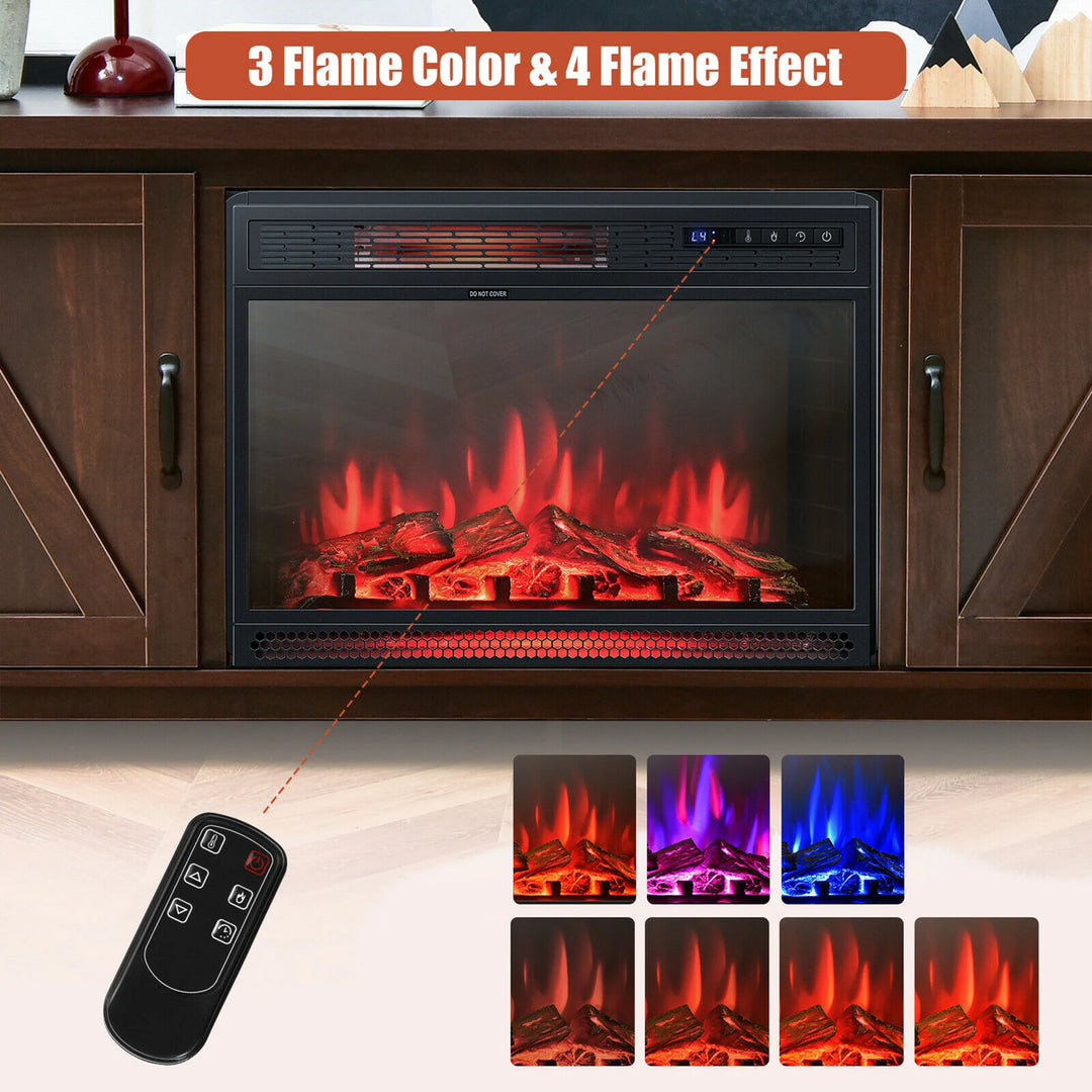 59'' Fireplace TV Stand W/ 25'' 1350W Electric Fireplace Heater