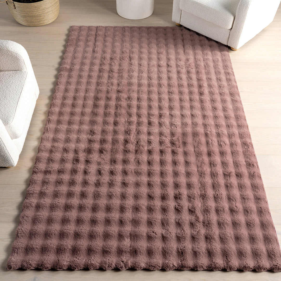 Jeni Solid Plush Machine Washable Area Rug