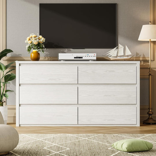 7-Drawer Dresser for Bedroom,Wide Wood Chest with Handle-Free Design,Modern Storage Cabinet for Living Room or Entryway
