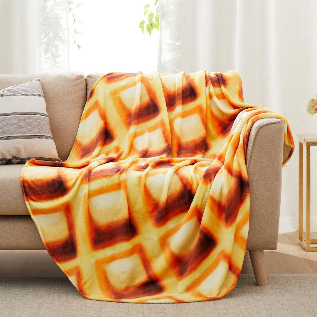Kids' and Adult Halloween Food Throw Blanket, Microfiber Funny Food Blanket for Home or Dorm Decor