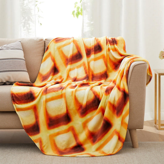 Kids' and Adult Halloween Food Throw Blanket, Microfiber Funny Food Blanket for Home or Dorm Decor