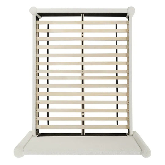 Modern Fully Upholstered Platform Bed Frame with Wide Headboard