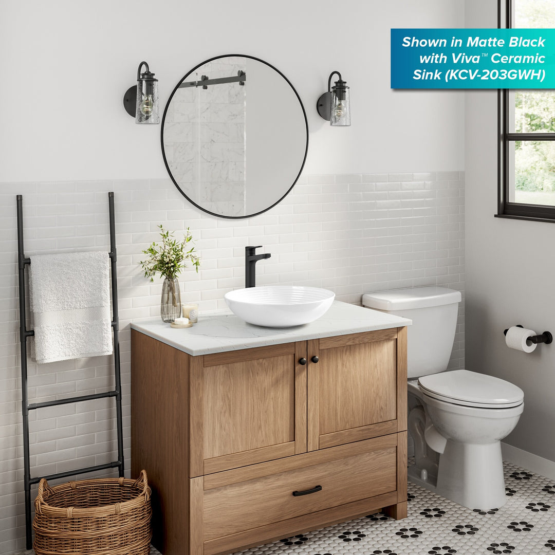 Indy Single Handle Vessel Bathroom Faucet with Pop up Drain