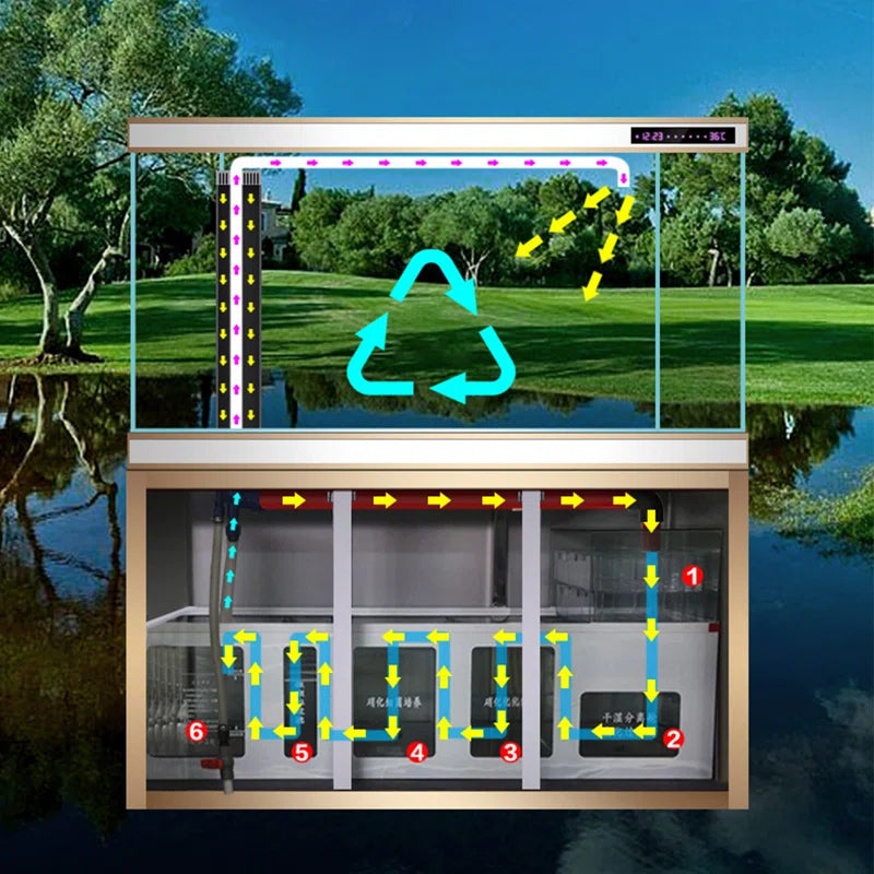 Modern Minimalist Rectangular Eco Aquarium Tank