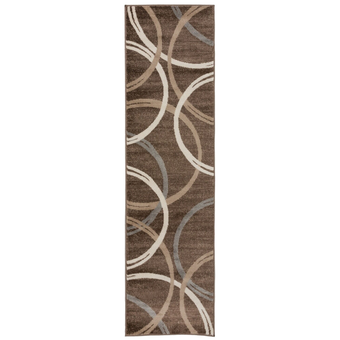 Contemporary Abstract Circles Design Area Rug